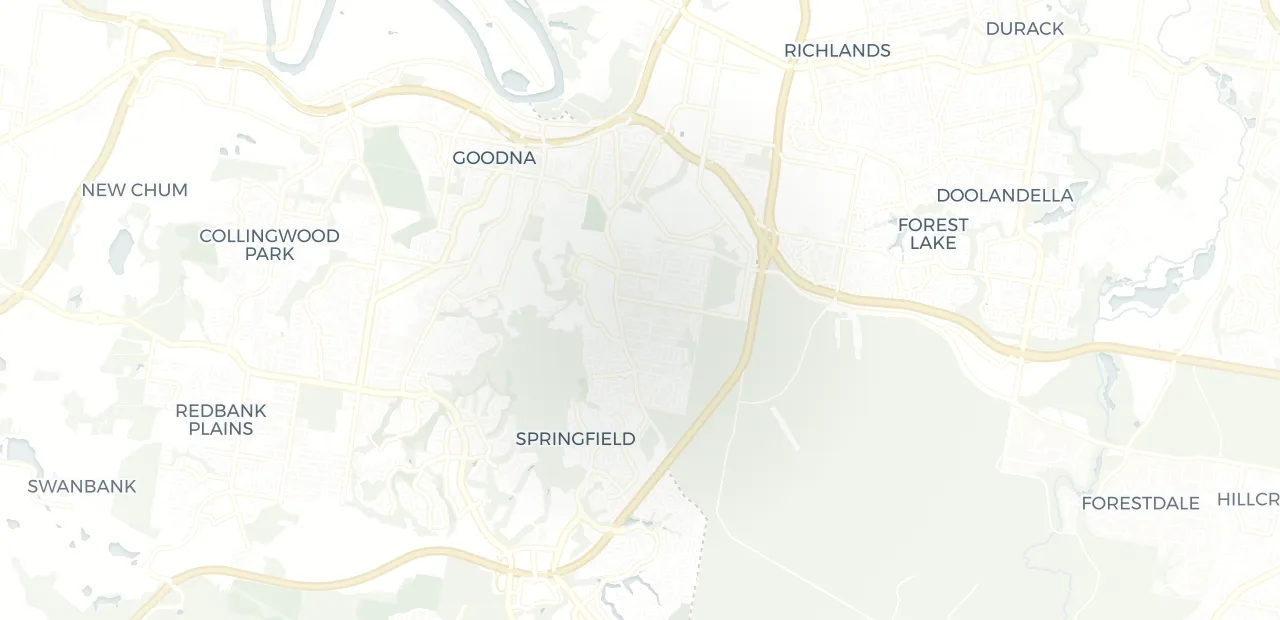 Locality map showing where Camira sits, 16km east of Ipswich CBD.