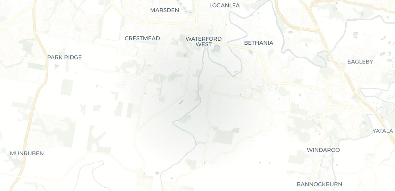 Locality map showing where Logan Reserve sits, 29km south of Brisbane CBD.