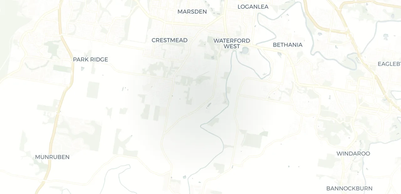 Locality map showing where Logan Reserve sits, 29km south of Brisbane CBD.