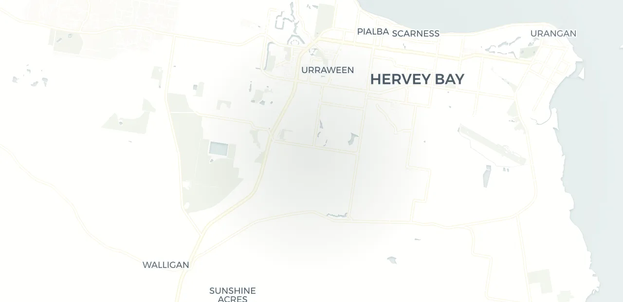 Locality map showing where Nikenbah sits, 5km south west of Hervey Bay.