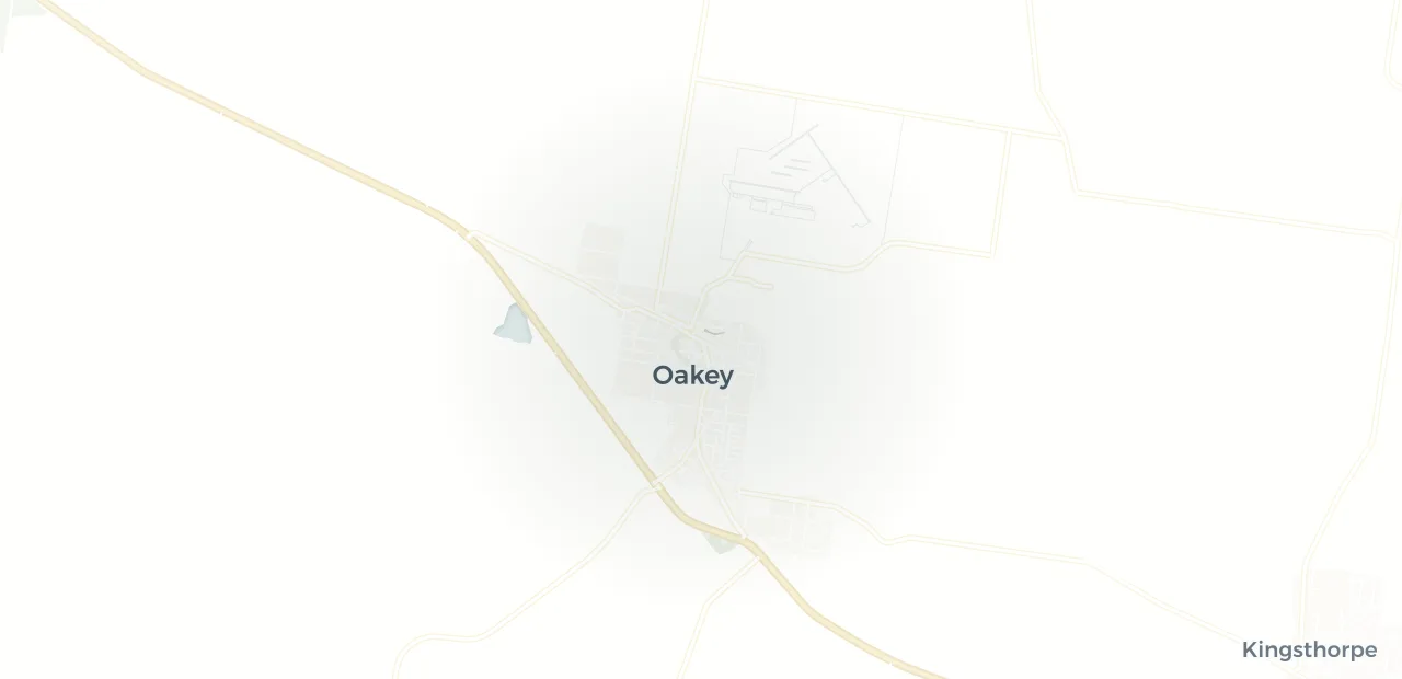 Locality map showing where Oakey sits, 27km north west of Toowoomba CBD.