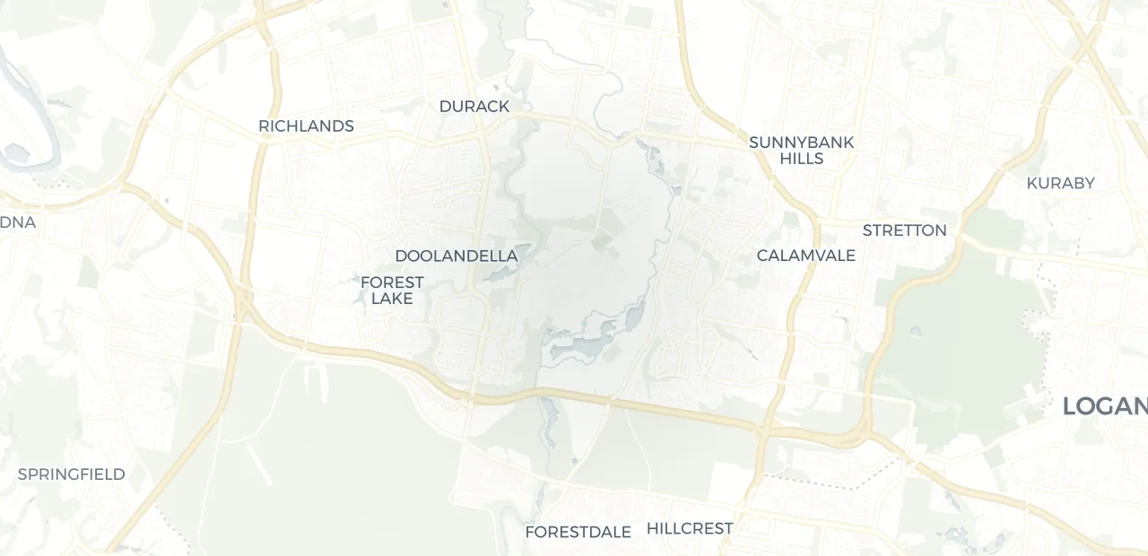 Locality map showing where Pallara sits, 17km south of Brisbane CBD.