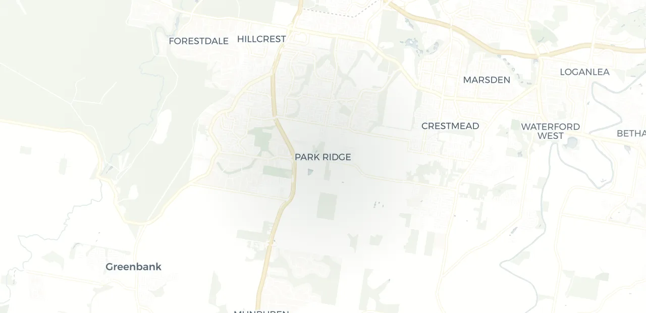 Locality map showing where Park Ridge sits, 26km south of Brisbane CBD.