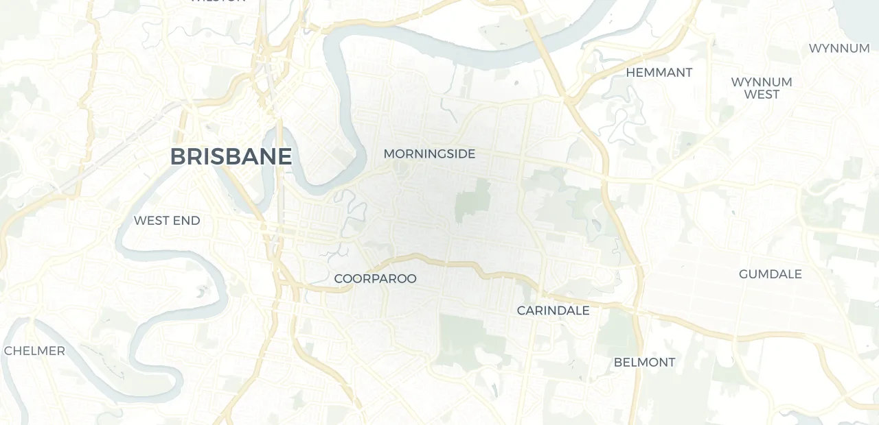 Locality map showing where Seven Hills sits, 5km east of Brisbane CBD.