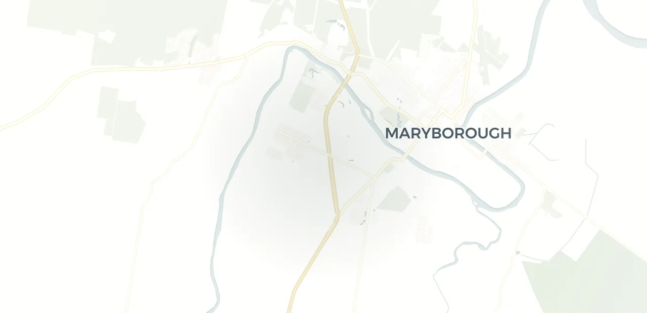 Locality map showing where Tinana sits, 4km west of Maryborough.