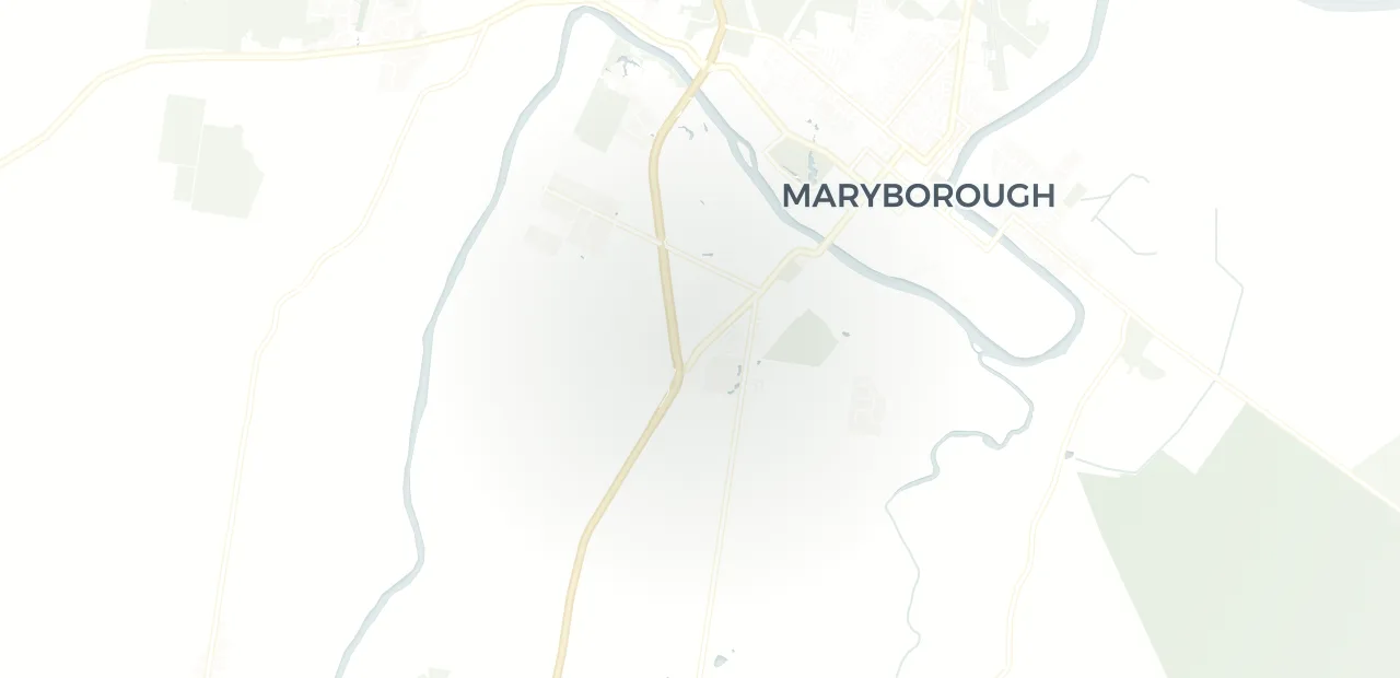 Locality map showing where Tinana sits, 4km south west of Maryborough.