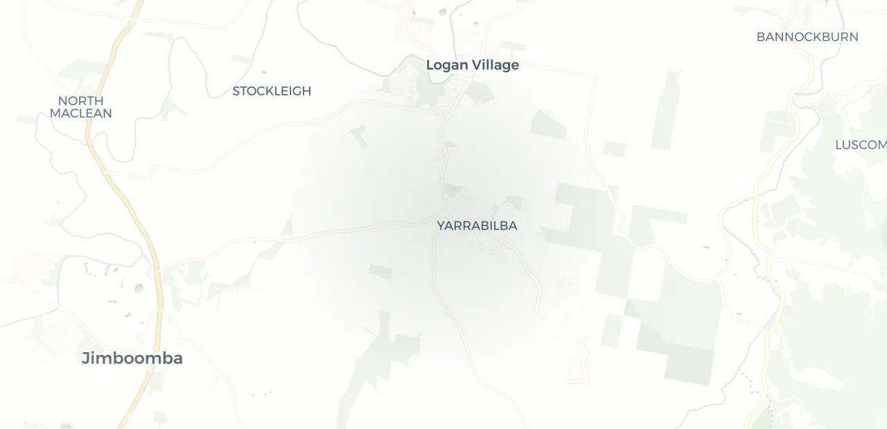 Locality map showing where Yarrabilba sits, 35km north west of Southport.